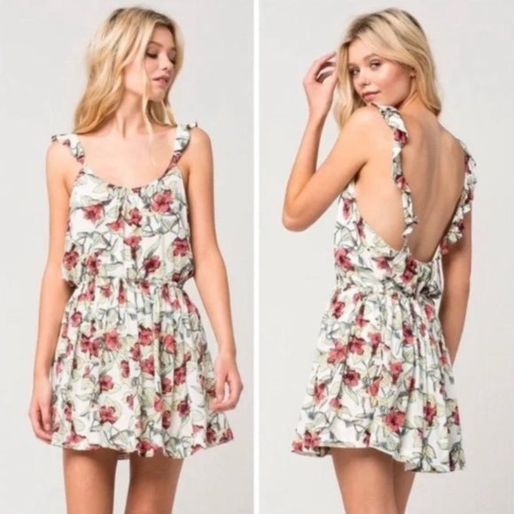 FREE PEOPLE Dear You Floral Mini Dress white- XS